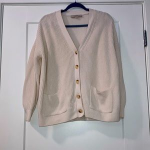 Ann Taylor Loft XL White Cardigan Sweater Like New